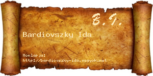 Bardiovszky Ida névjegykártya